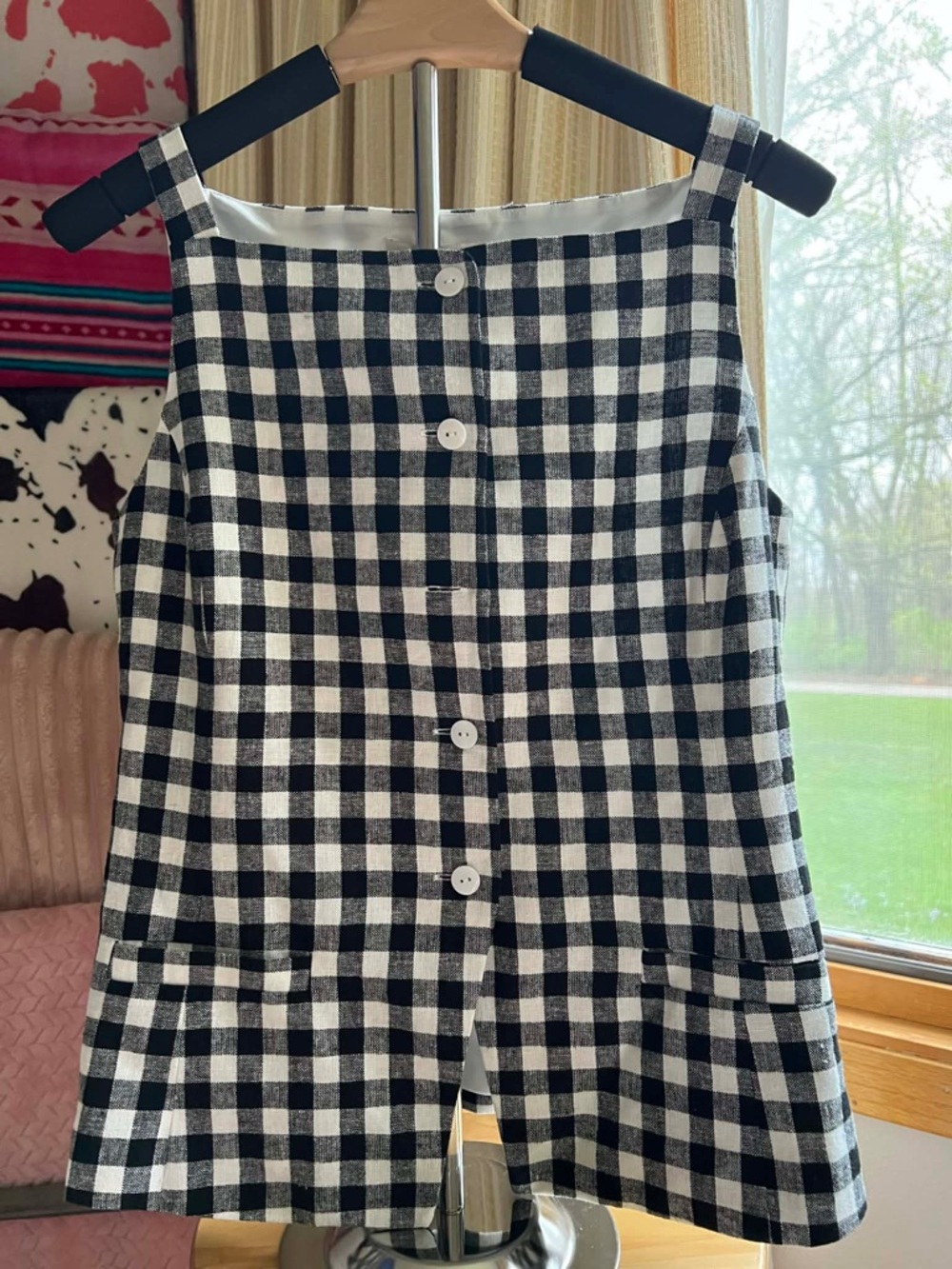 WAYF Women’s Black Gracie Gingham Vest